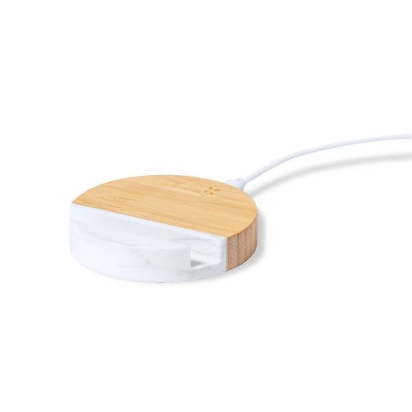 Bambusowa ładowarka bezprzewodowa 15W, stojak na telefon P047847X