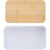 Pudełka śniadaniowe 2 w 1, 2x400 ml, bambusowe wieczko, sztućce P052091X biały