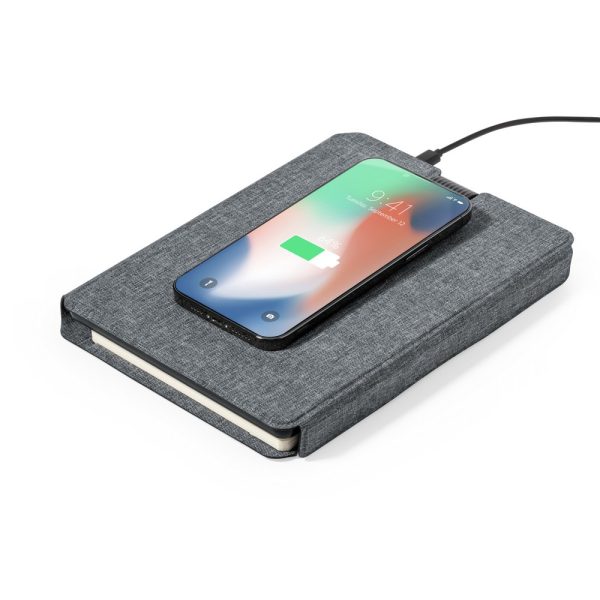 Wielofunkcyjny notatnik RPET A5, magnetyczna ładowarka bezprzewodowa 10W, power bank 5000 mAh P051816X
