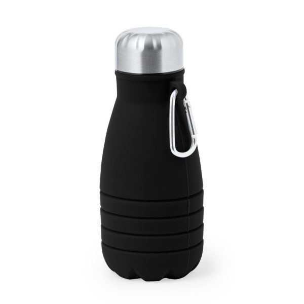 Składana butelka sportowa 550 ml z karabińczykiem P051821X czarny
