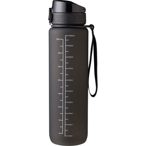 Butelka motywacyjna 1000 ml RPET P054876X czarny