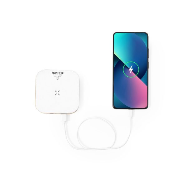 Ładowarka bezprzewodowa 15W ze zrecyklingowanych kartoników po mleku P054976X
