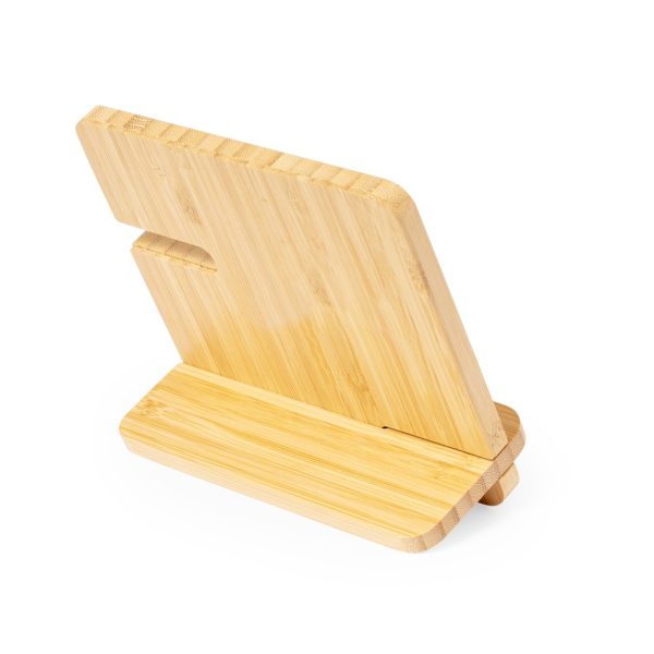 Bambusowa ładowarka bezprzewodowa 15W, 3 w 1, stojak na telefon P054987X