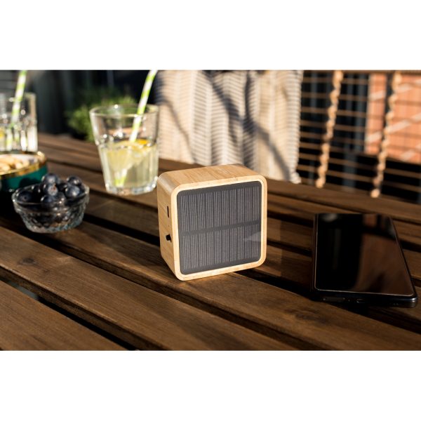 Bambusowy głośnik bezprzewodowy 3W B'RIGHT, panel słoneczny | Androwe P067095X