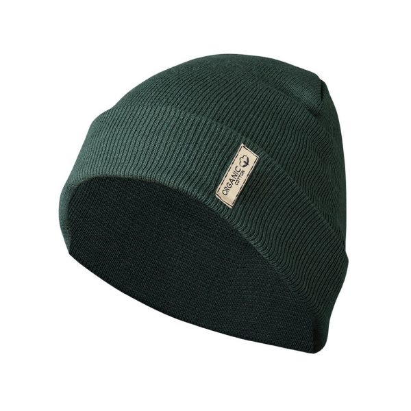 Czapka zimowa z bawełny organicznej P010371X zielony