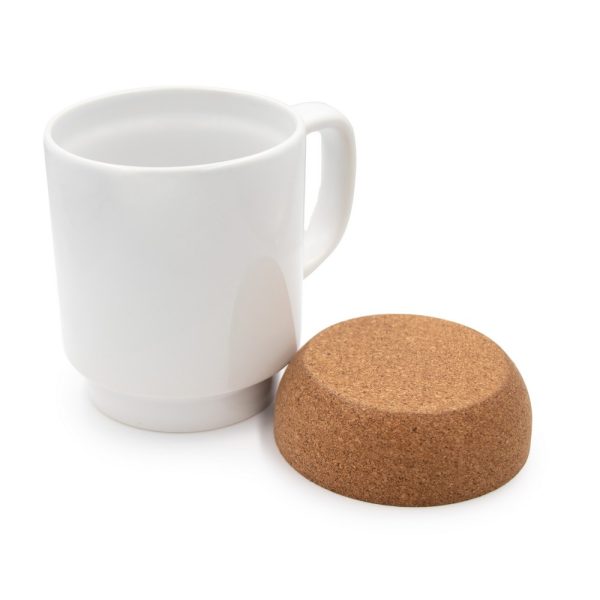 Kubek ceramiczny 370 ml z korkowym elementem | Kate P042607X