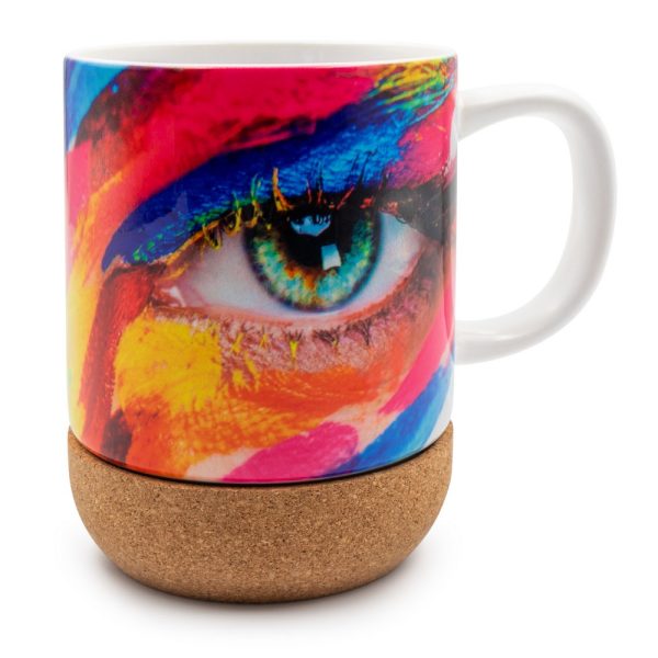 Kubek ceramiczny 370 ml z korkowym elementem | Kate P042607X