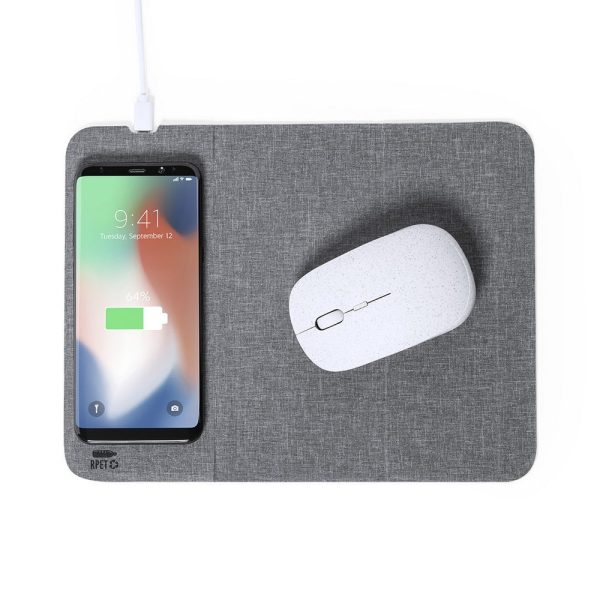 Podkładka pod mysz RPET, ładowarka bezprzewodowa 10W P039295X