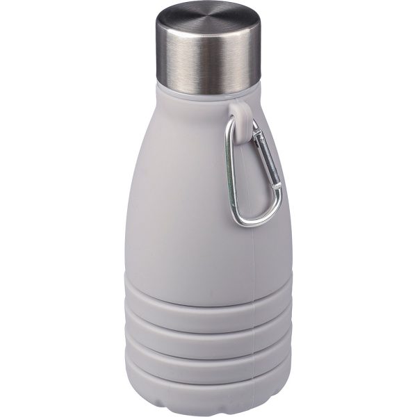 Składana butelka sportowa 550 ml z karabińczykiem P105347X szary