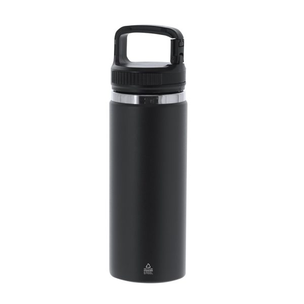 Butelka termiczna 550 ml ze stali nierdzewnej z recyklingu P105887X czarny