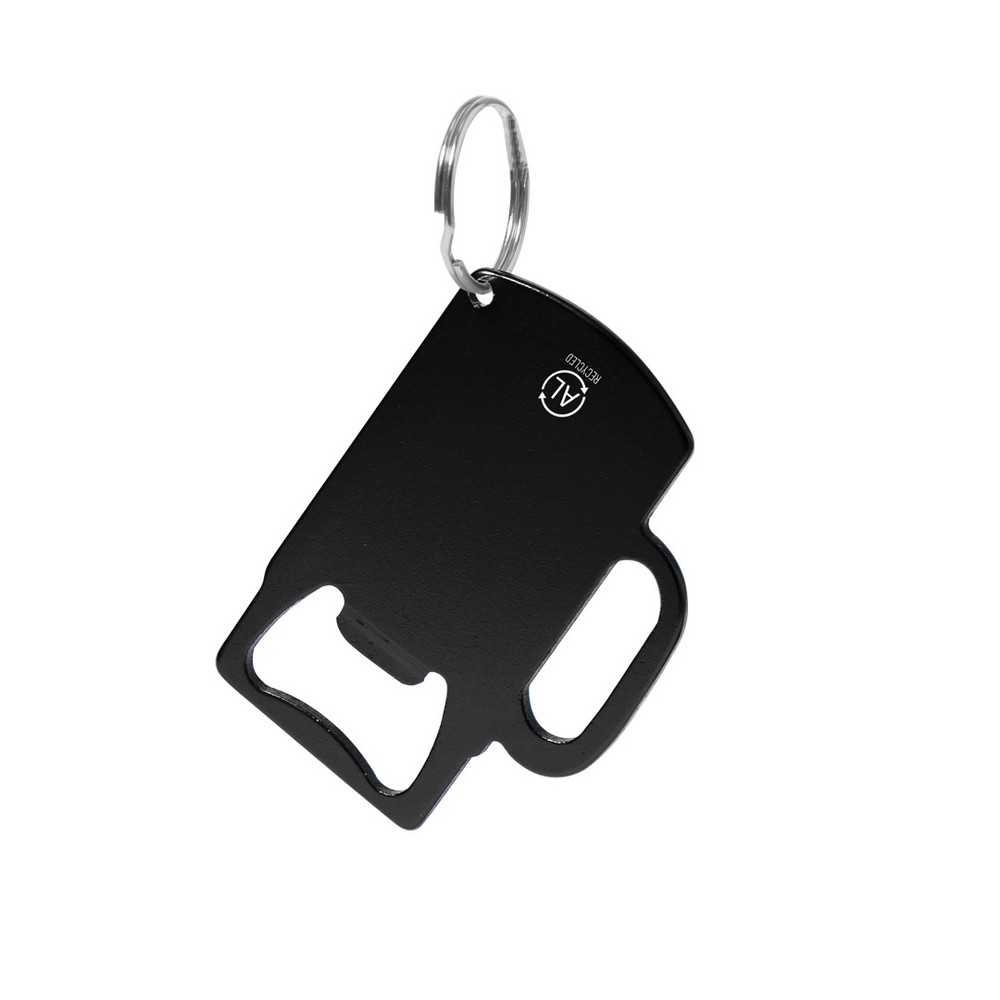 Brelok do kluczy, otwieracz do butelek z aluminium z recyklingu P106186X AX-VA701-W
