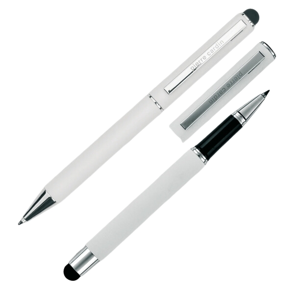 Zestaw piśmienny długopis i pióro kulkowe touch pen soft touch CLAUDIE Pierre Cardin P086414K MC-B040120-W