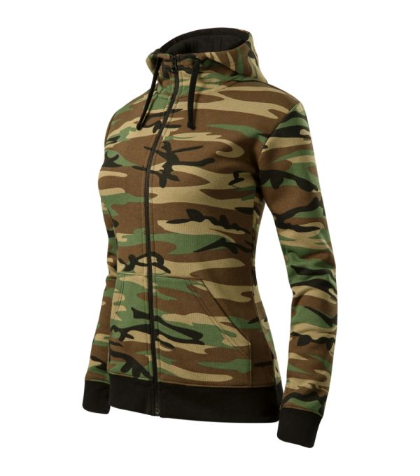 Bluza damska Camo Zipper P031666F camouflage brown