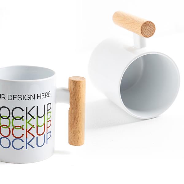 Kubek z drewnianym uchwytem / Mugoo P093301P