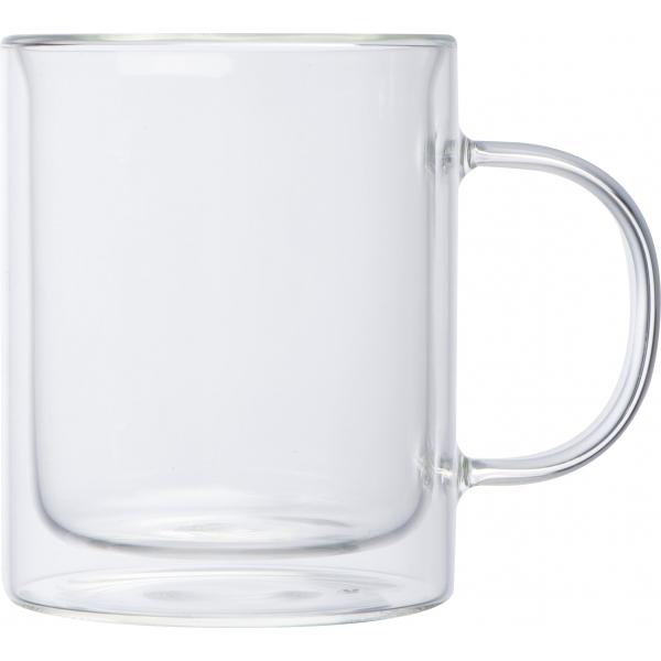 Kubek szklany z podwójnymi ściankami CARACAS 350 ml P089564G