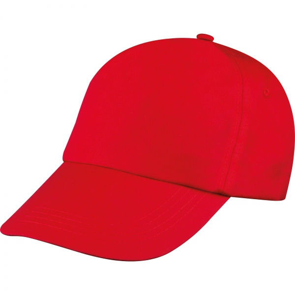 Czapka z daszkiem bawełniana 5 paneli P086549K czerwony