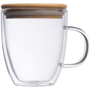 Kubek szklany z pokrywką GERTHE 350 ml P088415G EG-153766