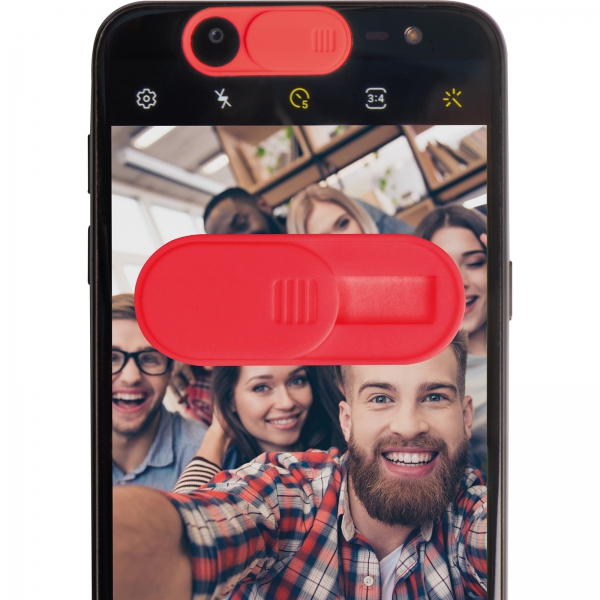 Zaślepka na kamerę w telefonie P086798K czerwony
