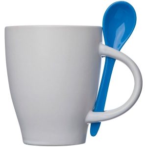 Kubek ceramiczny z łyżeczką PALERMO 250 ml P087588G EG-5095-W