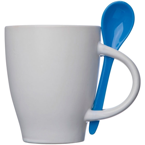 Kubek ceramiczny z łyżeczką PALERMO 250 ml P087588G EG-5095-W