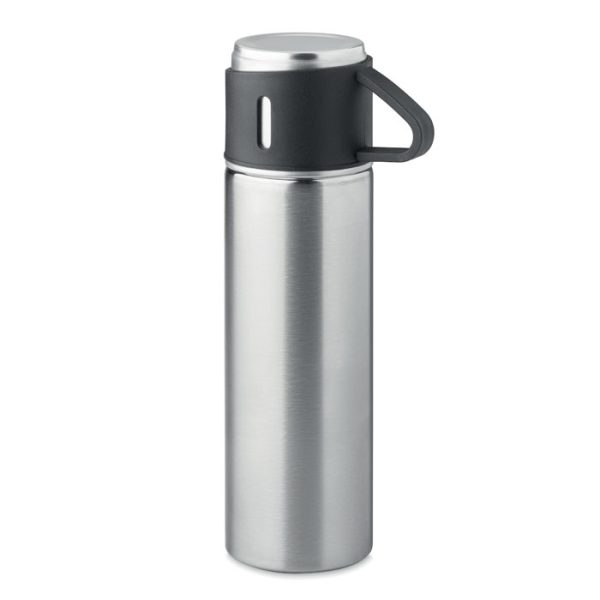 Butelka dwuścienna 420 ml P053163O srebrny mat
