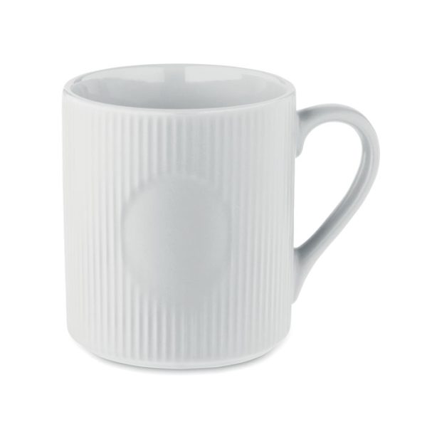 Kubek ceramiczny w prążki 340 m P100767O bialy