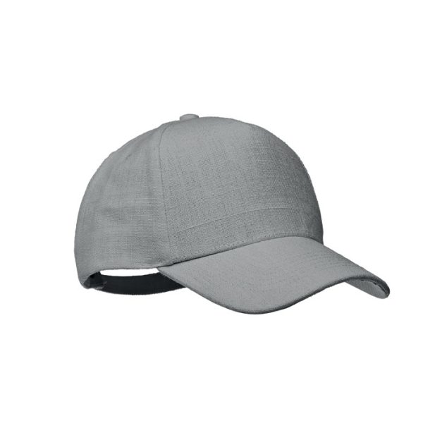 Czapka z daszkiem z konopi P017509O szary