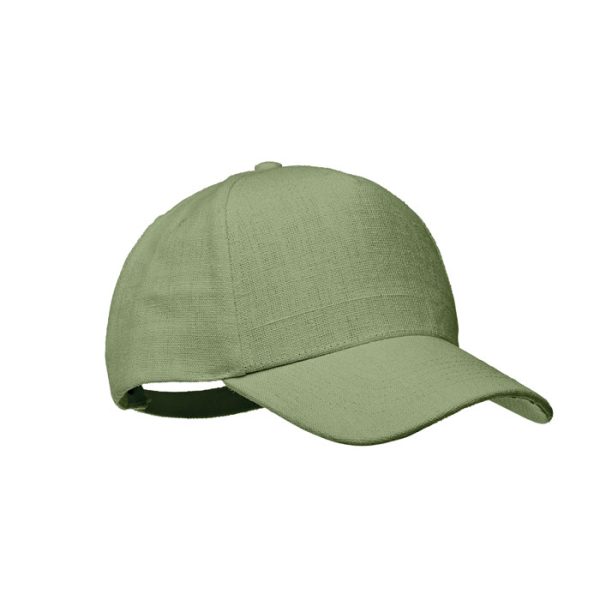 Czapka z daszkiem z konopi P017509O zielony