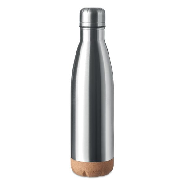 Dwuścienna butelka 500 ml P017727O srebrny mat