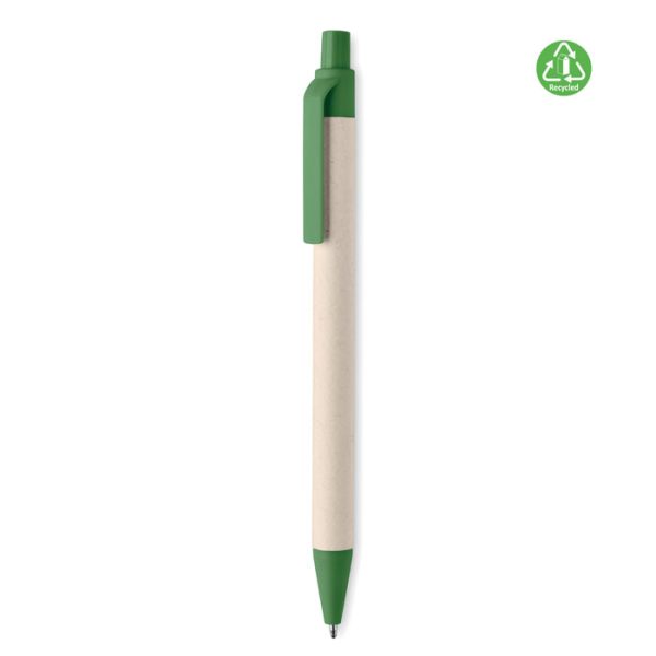 Długopis z kartonu po mleku P045760O zielony