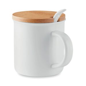Porcelanowy kubek z łyżeczką P019623O MI-MO9708-06
