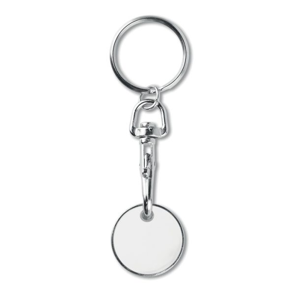 Brelok z żetonem do wózka P019657O bialy
