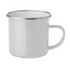 Metalowy kubek, warstwa emalii P019667O bialy