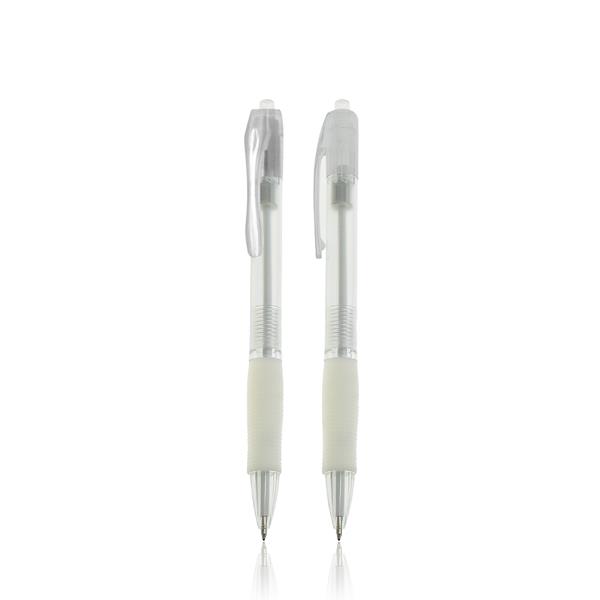 Długopis plastikowy z ergonomicznym uchwytem / Priny P090351P translucent