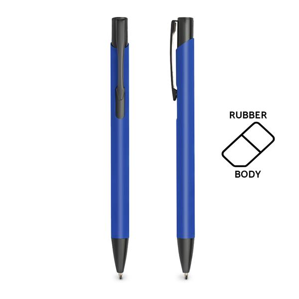 Długopis aluminiowy, gumowany / Aluru P090634P royal blue