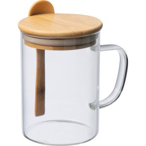 Kubek szklany z łyżeczką 420 ml JACKSON P087790G EG-322466