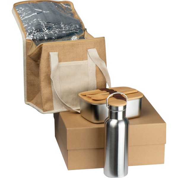 Zestaw butelka, lunch box, torba z juty REIMS P088338G