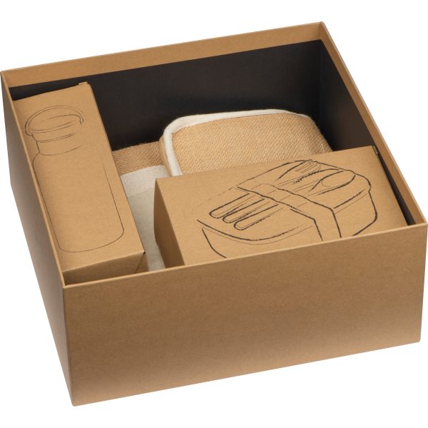 Zestaw butelka, lunch box, torba z juty REIMS P088338G