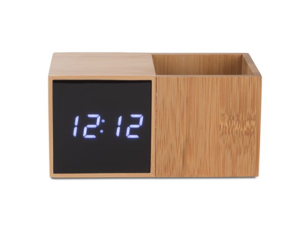 Zegar z przybornikiem na biurko BAMBOO P001661A