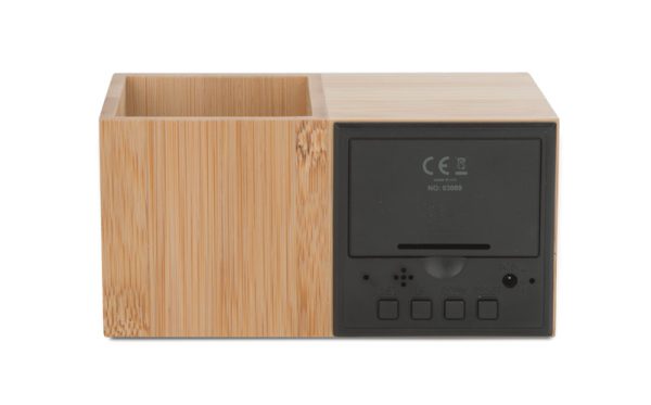 Zegar z przybornikiem na biurko BAMBOO P001661A