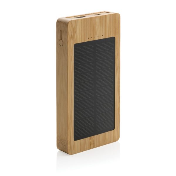 Bambusowy power bank 10000 mAh, ładowarka słoneczna P051868X