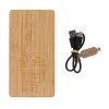 Bambusowy power bank 10000 mAh, ładowarka słoneczna P051868X