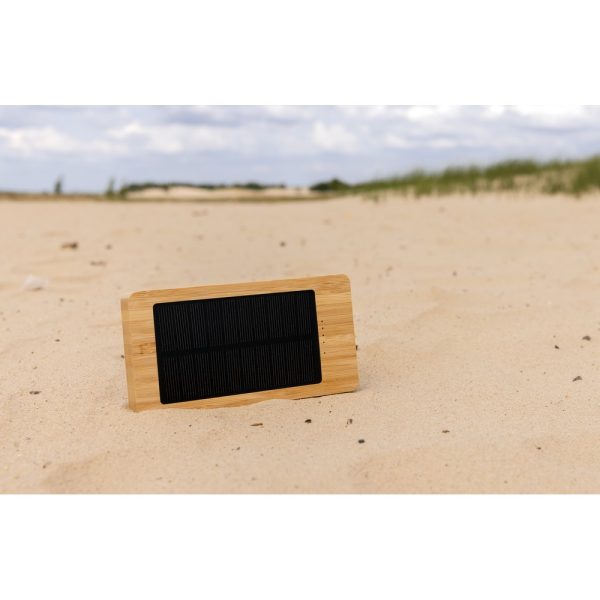 Bambusowy power bank 10000 mAh, ładowarka słoneczna P051868X