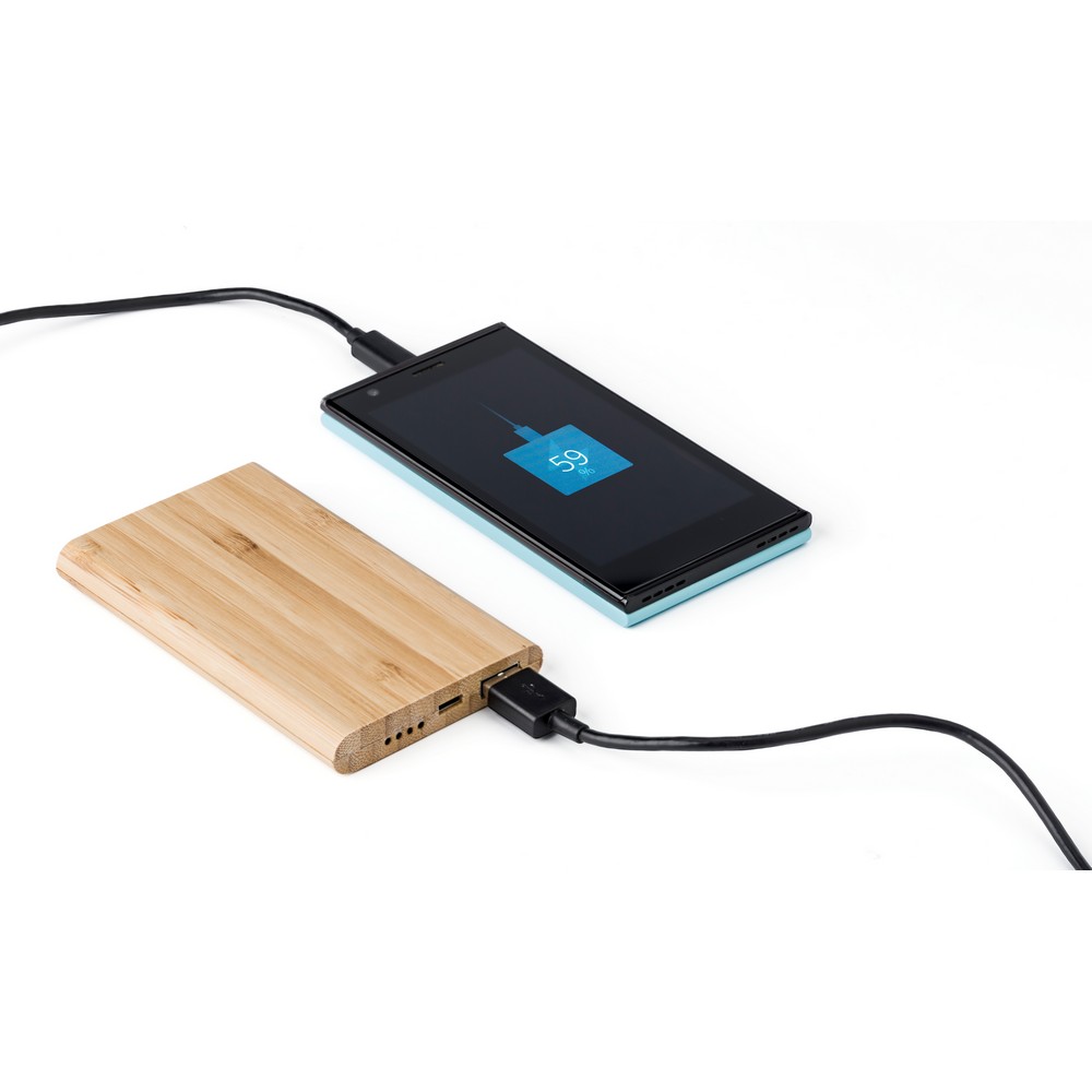Bambusowy power bank 4000 mAh P009262X AX-V0339-16