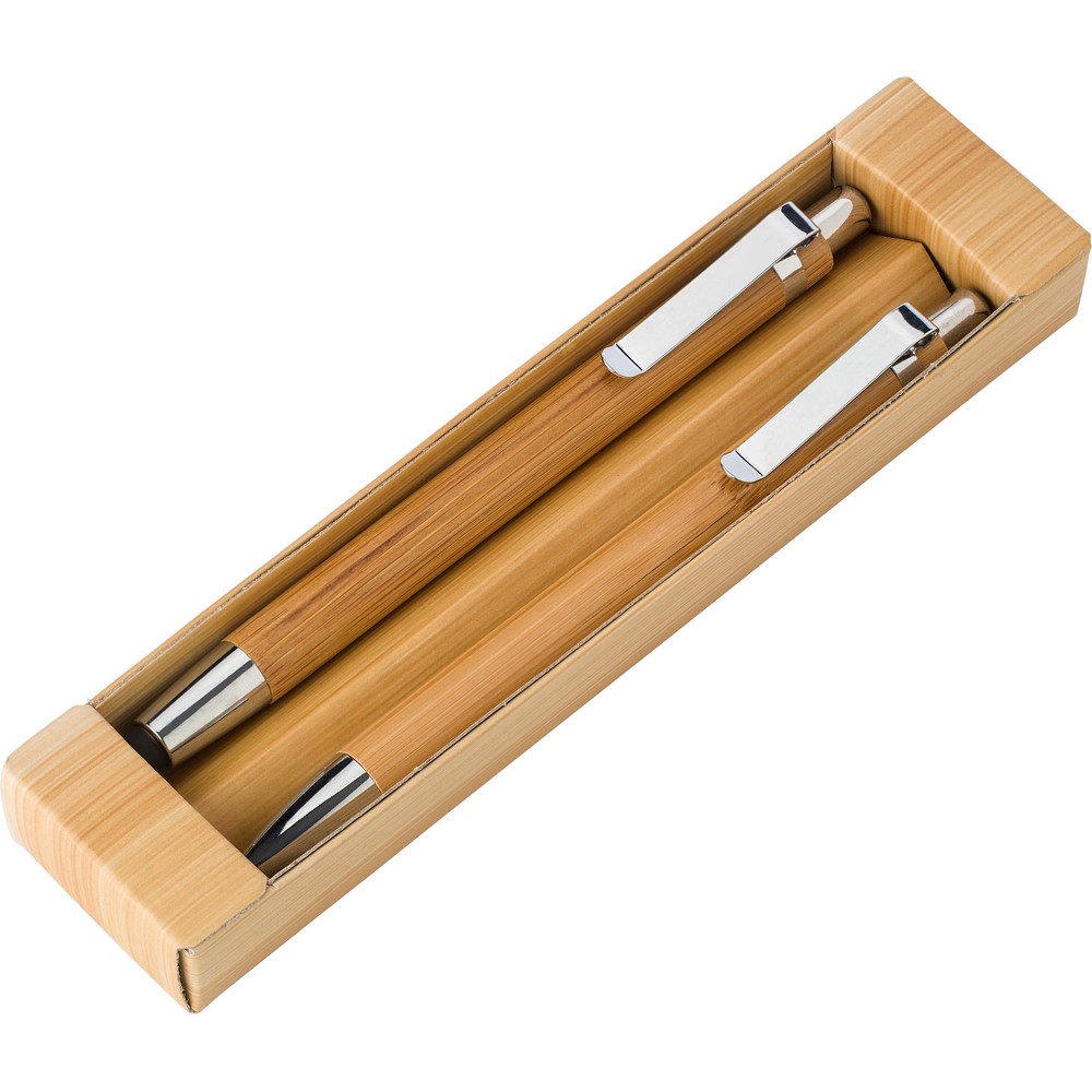 Bambusowy zestaw piśmienniczy, długopis touch pen i ołówek mechaniczny P008186X AX-V1803-16