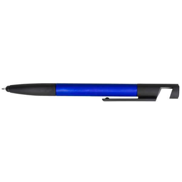 Długopis wielofunkcyjny, czyścik do ekranu, linijka, stojak na telefon, touch pen, śrubokręty P008197X granatowy