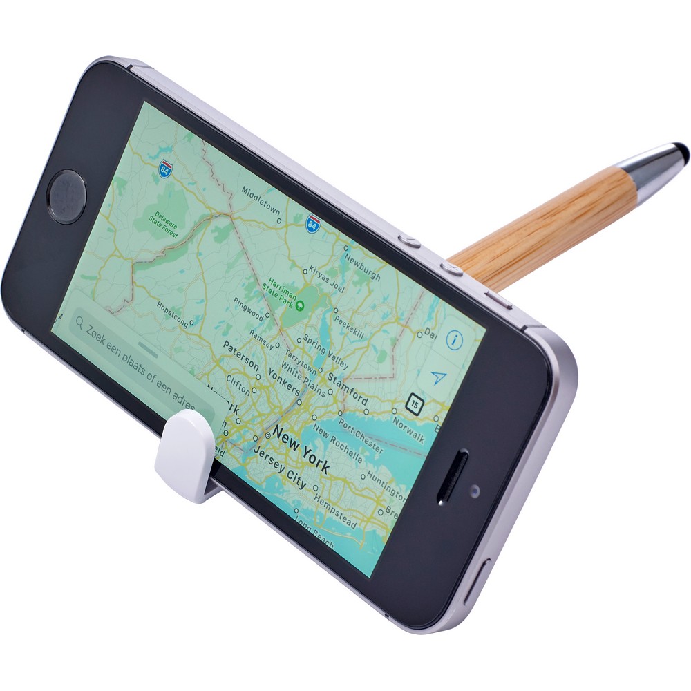 Bambusowy długopis, touch pen, stojak na telefon P008735X AX-V1929-W