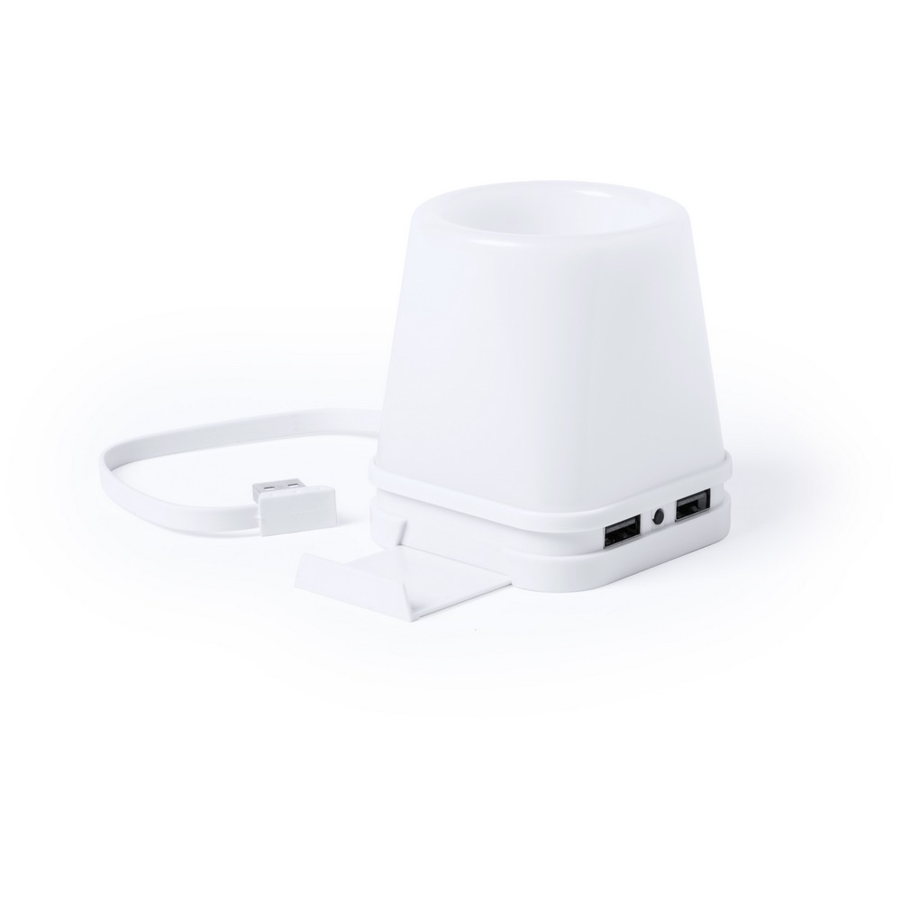 Hub USB, pojemnik na przybory do pisania, stojak na telefon, lampka LED P008522X AX-V3916-02