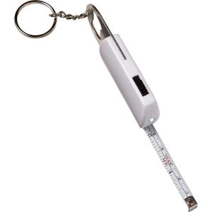 Brelok do kluczy, lampka LED, otwieracz do butelek, miara 1m P007651X AX-V9458-W