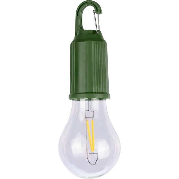 Wisząca lampka "żarówka", karabińczyk P105311X zielony